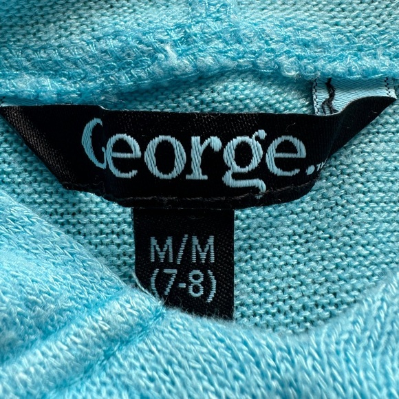 George Girls Blue Tie Dye Lightweight Long Sleeve Tee Shirt Size  7-8 - Picture 5 of 6